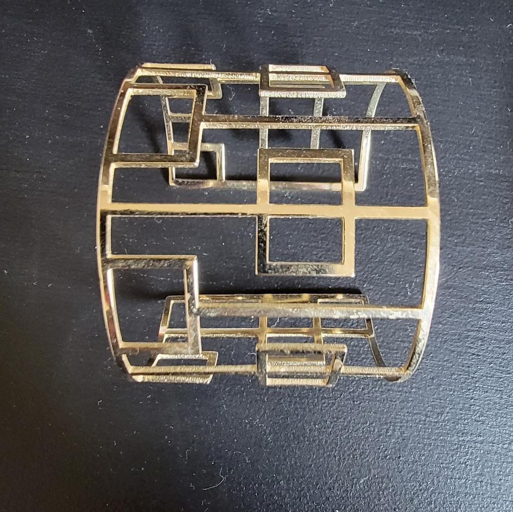 Gold Plated Deco Cuff Bracelet